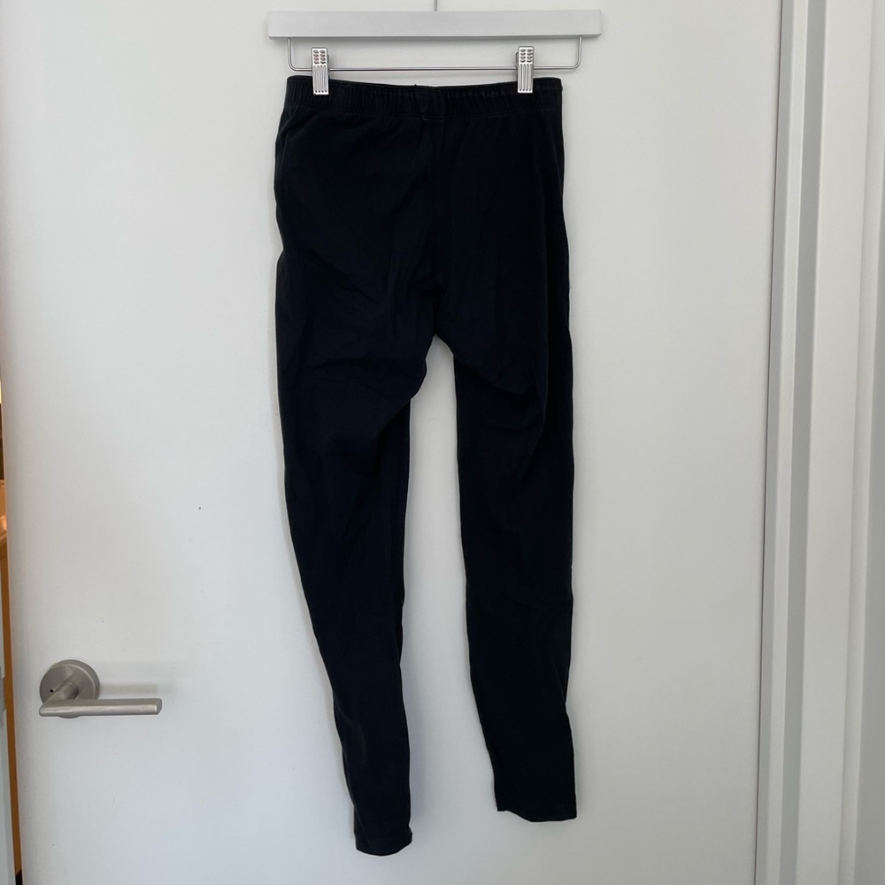 Black Nike Leggings with White Logo and Vertical Stripe Size S - Picture 5 of 7